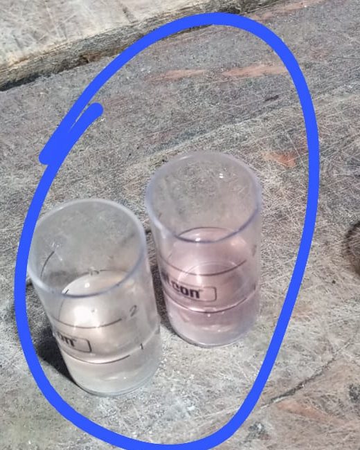 Tubos de teste de nitrito quase transparentes depois do tratamento